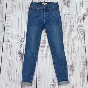 Madewell 9” Mid-Rise Skinny Jeans Size 24 Medium Wash Stretch Ankle